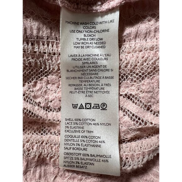 Free People Pink Hooded Candy Lace-Trim Cardigan Womens Large Boho Style - Picture 8 of 11